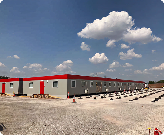 modular builiding that uses foundation pads construction sites