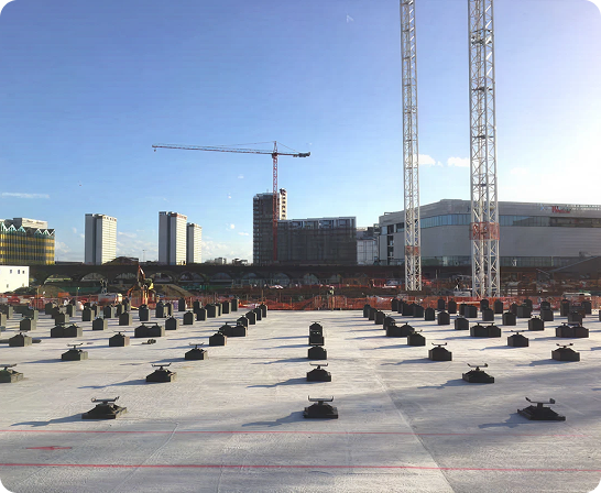 large infrastructure site using foundation system by Jackpad